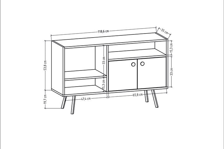 Lagomood Irony Maxi Mehrzweckschrank, Anthrazit & Nussbaum