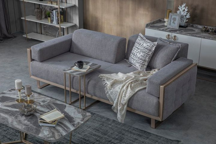 Loft 3-Sitzer Sofa mit Goldenen Beinen