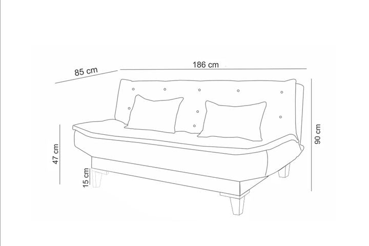 Kelly 3-Sitzer Sofa aus Leinenstoff