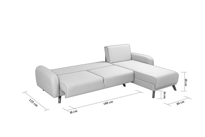 Hera Ecksofa mit Bettfunktion und 1 Bettkasten