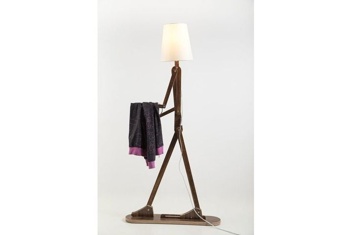 Walkie Stehlampe aus Holz, Nussbaum