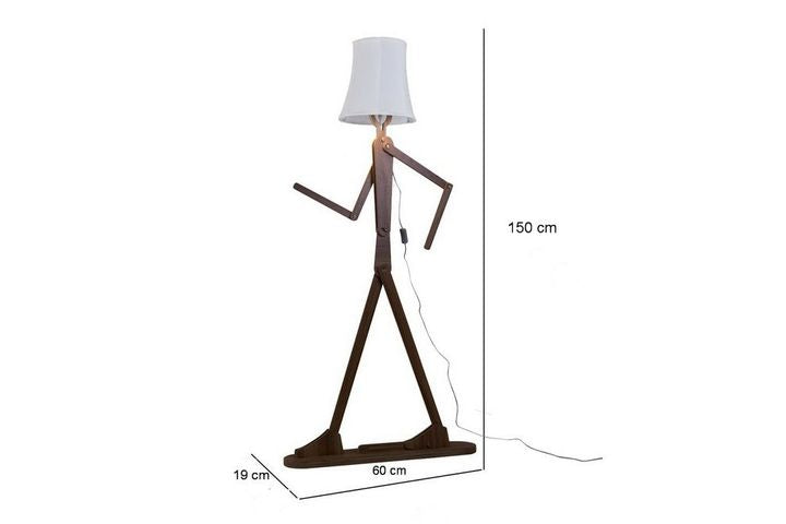 Walkie Stehlampe aus Holz, Nussbaum