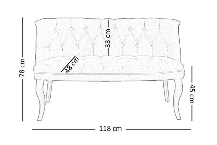 Vinda 2-Sitzer Sofa mit Braunem Beinen