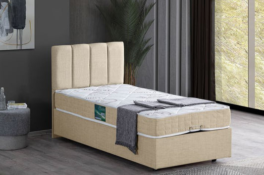 Gabba Boxspringbett-Set, 90x190 cm, Creme