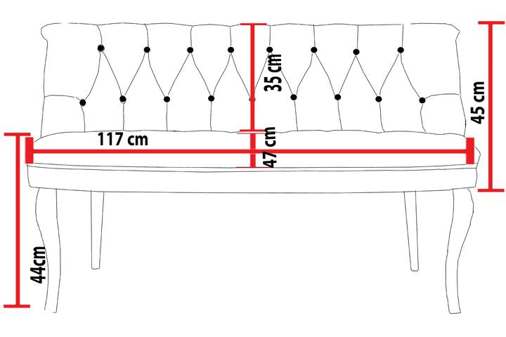 Armens 2-Sitzer Sofa mit Schwarzen Beinen