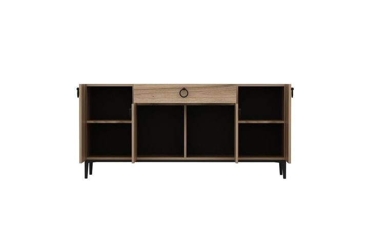 Medway Moon Modernes Sideboard, 160 cm, Gold & Nussbaum