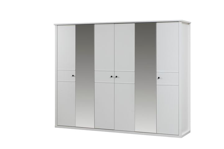 Urban Cream Kleiderschrank mit 6 Türen, Beige