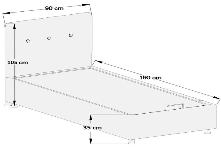 Dacron Luxury Boxspringbett mit Kopfteil